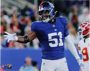 Abdul Carter New York Giants Autographed "16 x 20" Darth Vader Celebration Photograph with "Darth Vader" Inscription - Fanatics Authentic Certified