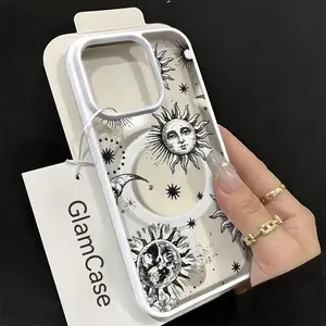 Sun and Moon Celestial Phone Case，Vintage Cosmic Style for iPhone 17 16 15 14 13 12 11 Plus Pro Max.A17