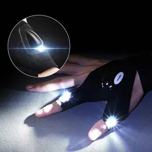 A pair of LED light up gloves, cool sports gloves for camping, fishing, hiking, survival, rescue, outdoor gear reading light Glow