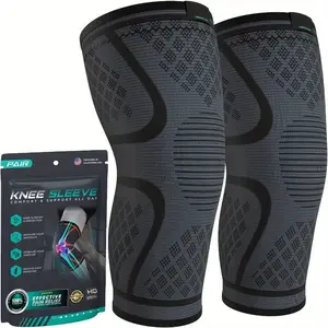 Compression Knee Brace For Women & Men - 2 Pack Knee Brace For Women Running Knee Pain, Knee Support Compression Sleeve, Workout Sports Knee Braces For Meniscus Tear ACL & Arthritis Pain Relief Patellar Belt Knee Stabilizer