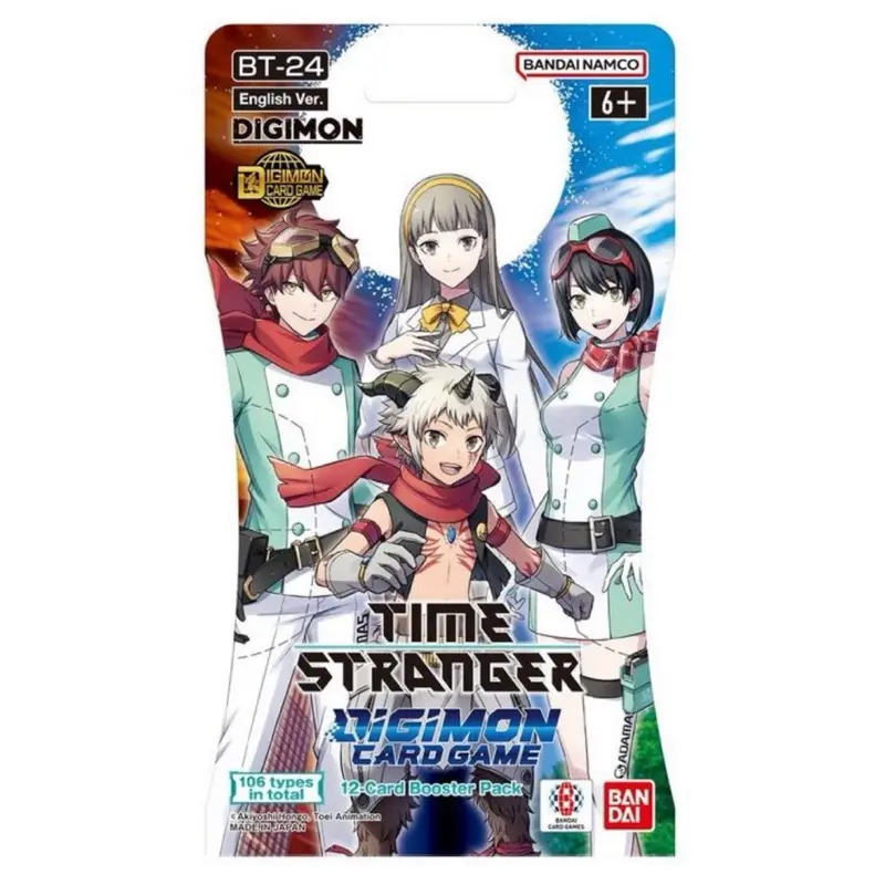 Bandai Namco Digimon Card Game Time Stranger Sleeved Booster Pack BT-24 English Version 12 Card Pack