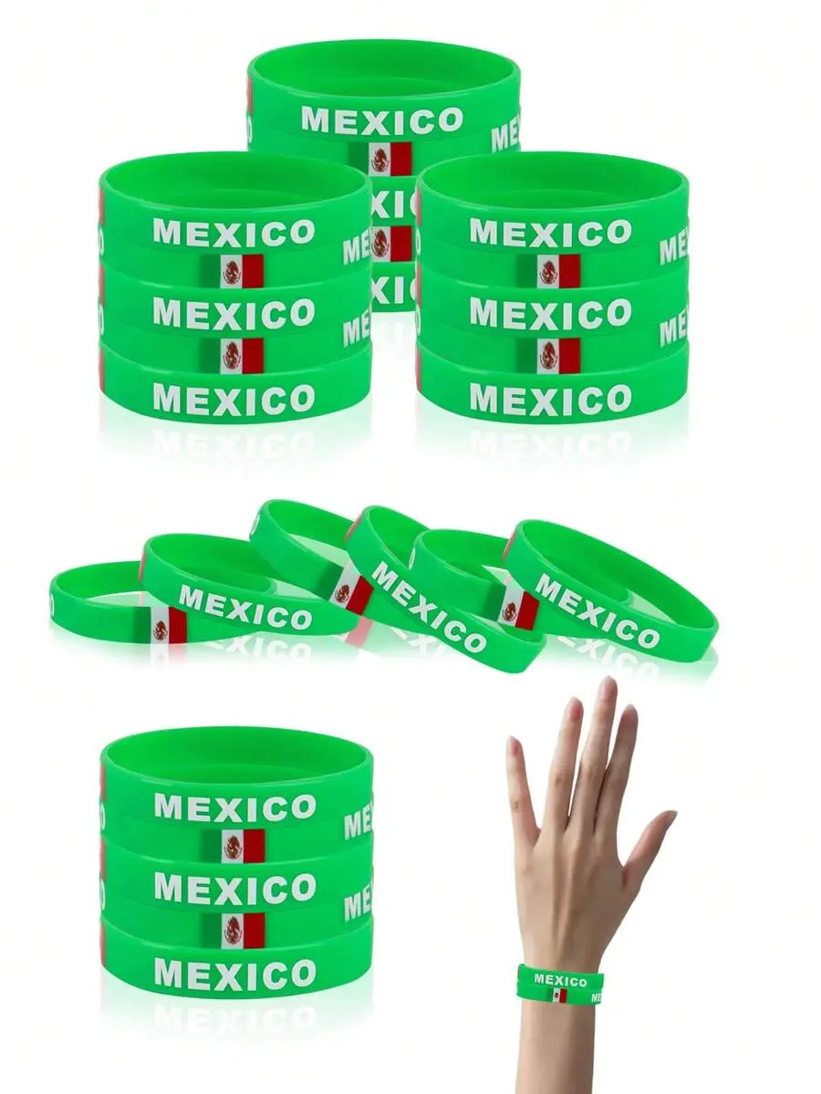 Mexico Fan Bracelets, Suitable For Parties, Sports Stadiums, Car Windows, Parades Decoration, Ideal Fan Gear