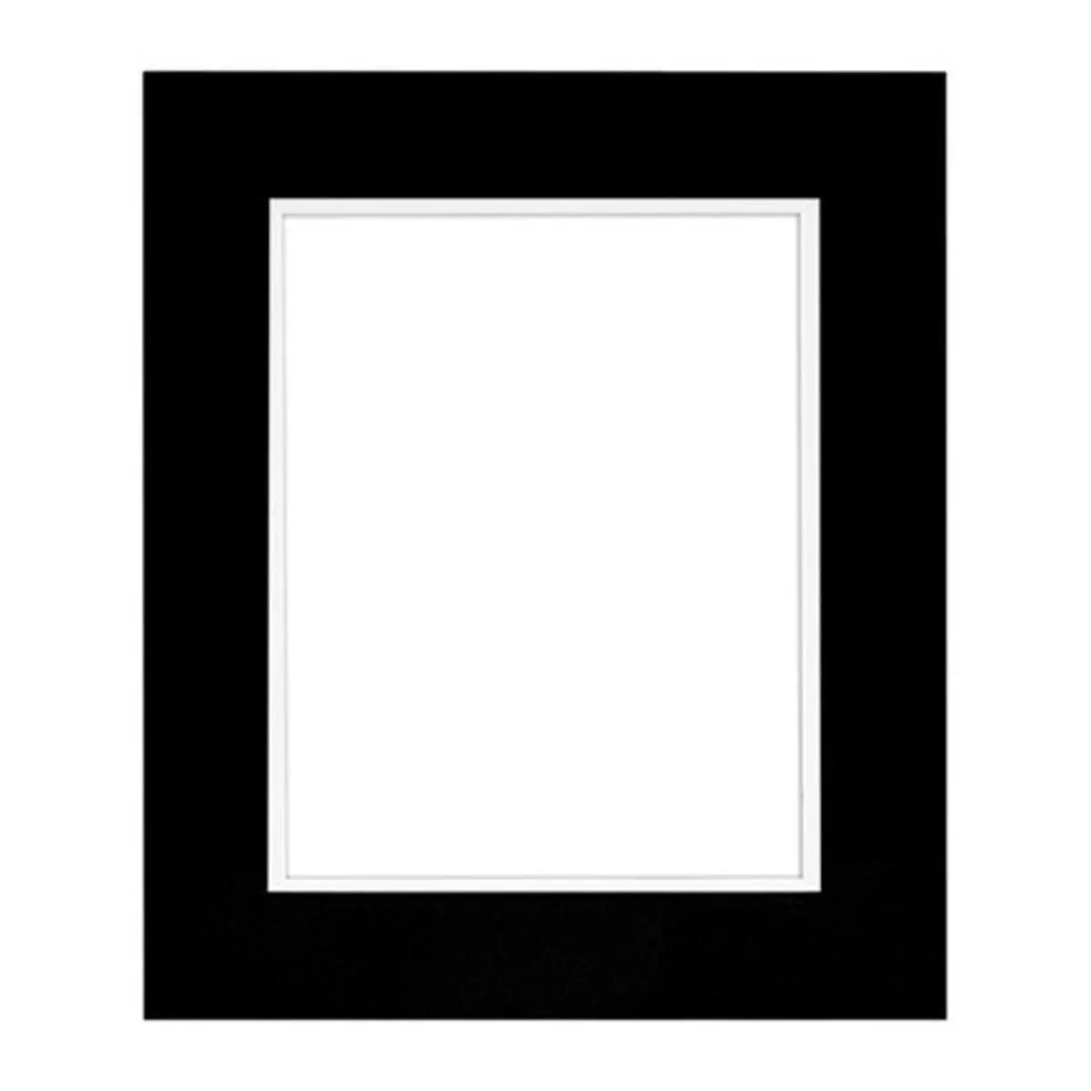 Framatic Metro Seamless Wooden MDF Composite Board Frame, Matted for 5x7" Photograph, Black Decor for Baby Room Artwork, Room Decor