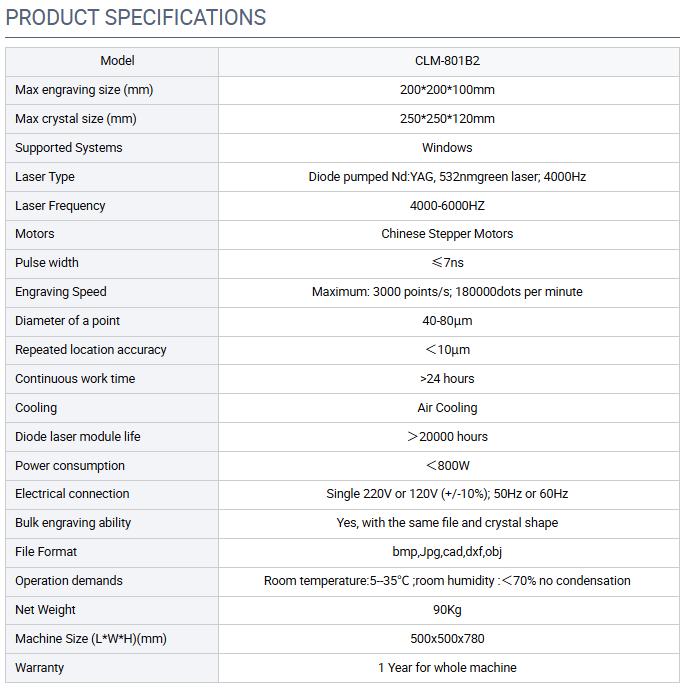 Auto 3D Internal Printing Crystal Cube Creative crystal 3D Printing machine deposit
