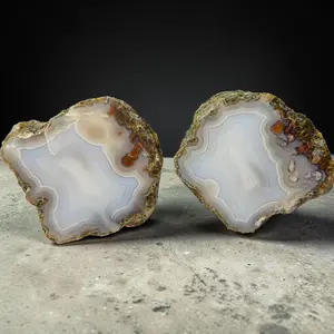 Rare Turkish Agate Pair – Natural Polished Agate Geode – Collector Display Specimens