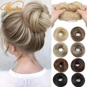 Synthetic Messy Dount Hair Buns Updo Chignon With Elastic Hair Exension for Women Daily Lazy Hair Accessories