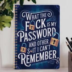 Simple Password Book, Spiral Notebook Journal, Minimalist Advanced Address Password Manager, Quick Access Website Password Storage, Perfect Home Office Gift