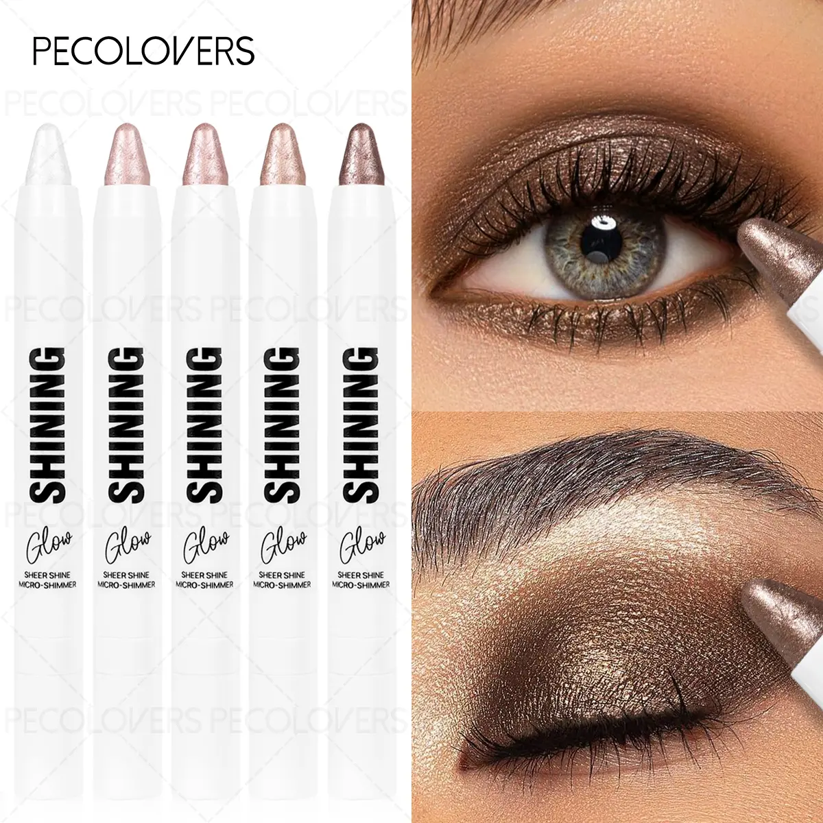 1PC Shimmering Long-Lasting Waterproof Eyeshadow Pencil - Highlighter Stick, Smudge-Proof-- Easy-to-Use Eye Makeup for Lazy Makeup Look