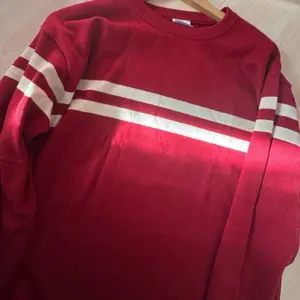 Red Cream White Striped Sweater - Core Spun Yarn with Wool Material, Stretchy and Comfy, Available in Sizes S to XL