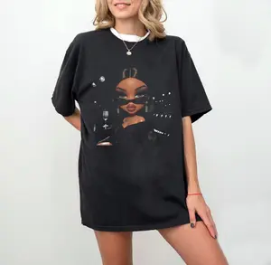 Midnight Diva Graphic Tshirt, Black Bratz Doll Art Tee, Summer Cotton Top, Unisex Classic Outfit,Stylish Tee, Gift For Her, Him, Womenswear Top Casual