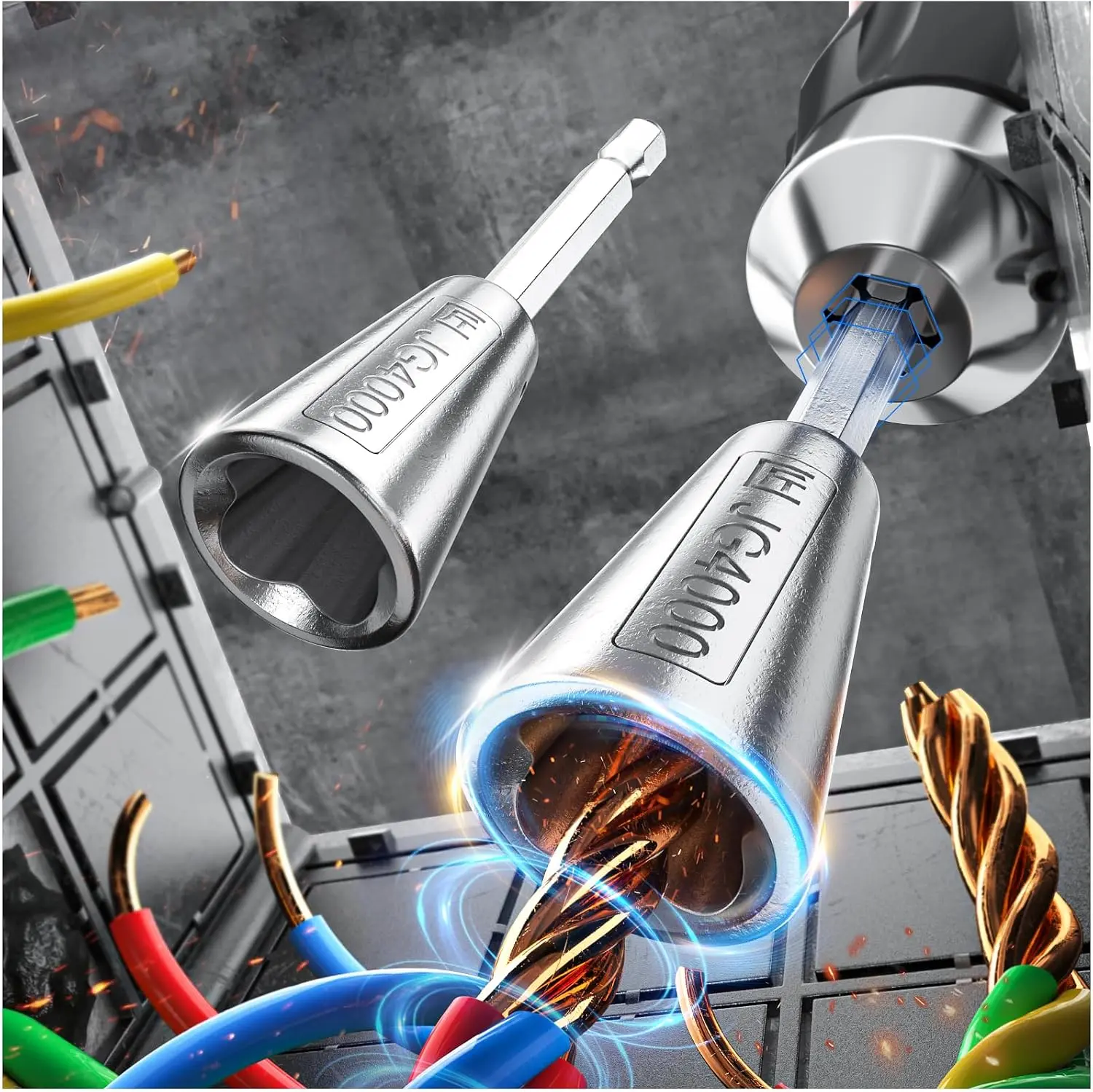 Drill-Mounted Wire Twister Tool with 6mm Hex Shank, Cable Stripper for Electrical Wiring Projects