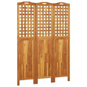 vidaXL 3 Panel Room Divider, Folding Privacy Screen for Room Separation, Room Divider Screen for Home Office, Farmhouse Style, Solid Wood Acacia 318547