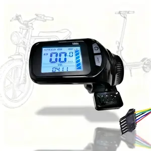 S886 Waterproof Wired LCD Display Compatible with Electric Bicycles and Scooters, Uart 2 Protocol, 5pin Connector, Ideal for E-Bikes, Ebike