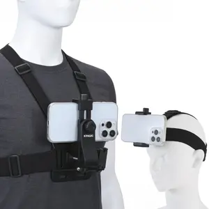 Mobile Phone Chest Strap Harness Mount Head Strap Holder Kit for POV/VLOG,Cell Phone Clip Compatible with iPhone,Samsung,GoPro Hero 12, 11,10, 9, 8, AKASO,DJI Osmo,and Action Cameras