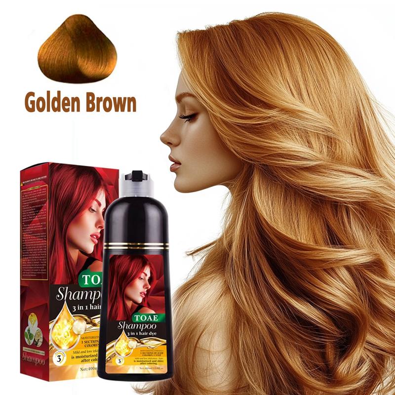 TOAE Hair Dye Shampoo 3 In 1 Herbal Hair Dye Color Shampoo Plant For Woman And Men Hair Dye For Gray And Dark Hair Wine Rend And Chestnut Brown And Golden brown And Black Four Colors Hair Dye Shampoo, Long Lasting & Coverage Nourish Scalp Haircare Mint