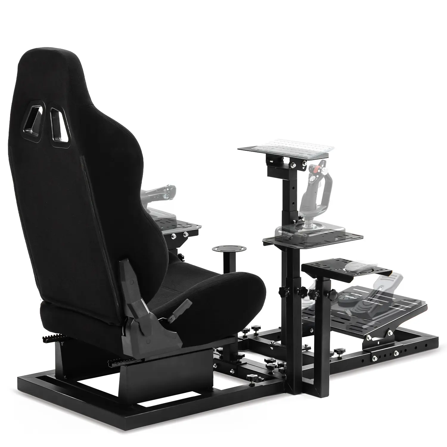 Supllueer G29 Racing Gaming Chair Flight Simulator Cockpit with Ergonomic Seat, Adjustable Steering Wheel Stand & Parts, Square Tubes, Fits G29 G920 G923 T150, Requires Assembly, Excludes Wheel, Pedal, Handbrake, Joystick, Racing Setup