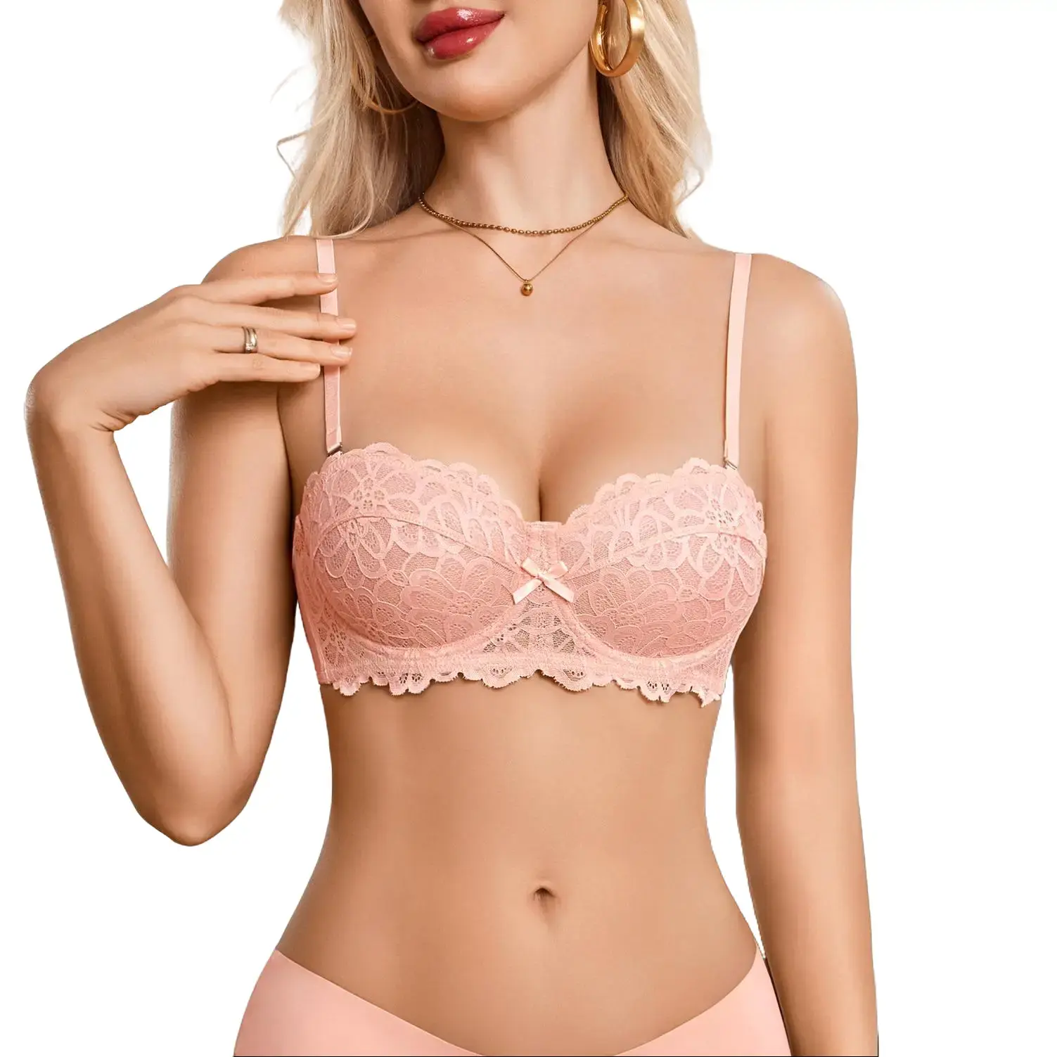 Avidlove Women's Lace Bra Underwire Sexy Sheer Balconette Unlined Bralette Everyday Bra Lingerie