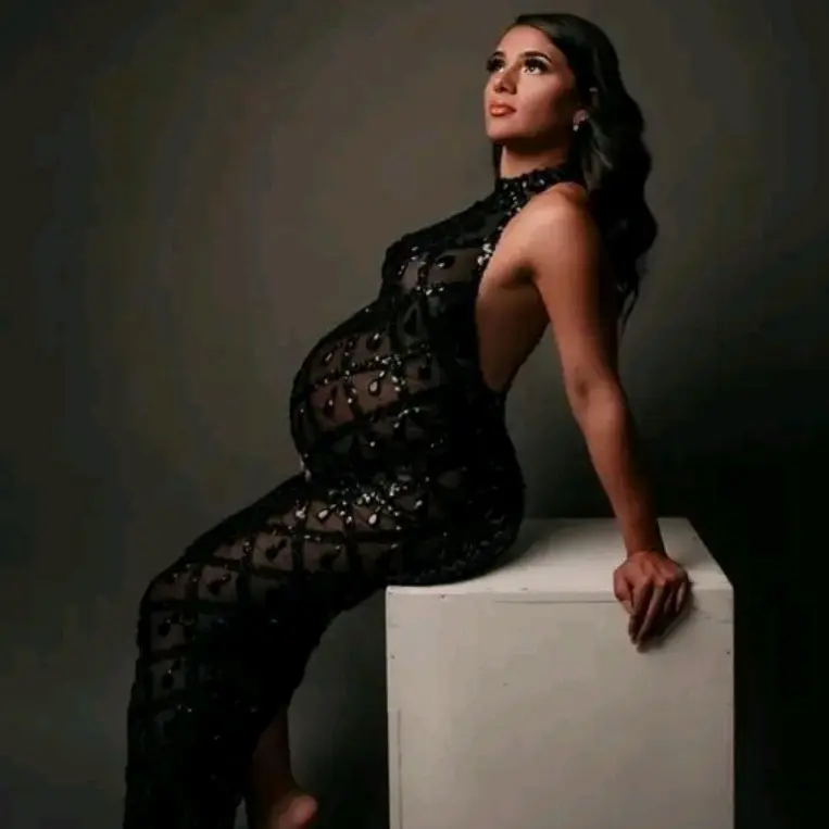 Radiance Royale Sequin Glamour Gown  Formal womenswear for maternity photoshoot and  Parties