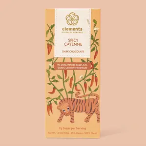 Elements Dark Chocolate Truffles - 75% Cocoa, Low-Sugar, Spicy Cayenne, Gluten-Free Dessert Snack, 1.8oz, 12-Month Shelf Life, Truffle Powder Included