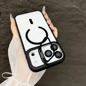 Synchronous Iteration iPhone 17 Pro Max Full Coverage Magnetic Case | Snug Ergonomic Comfort Grip | Scratch-Resistant New Magnetic Process | Lens Cover | Metal Frame Stand | Anti-Slip, Shockproof & Drop Proof | Ideal Phone-Mate