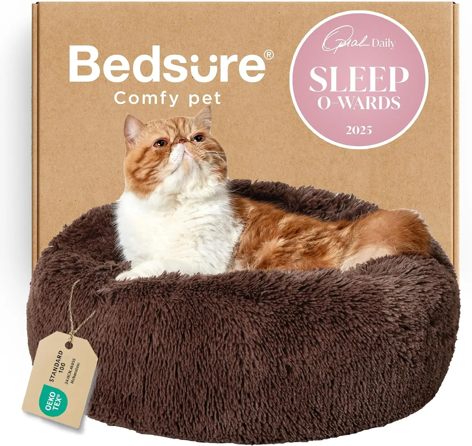 Bedsure Calming Donut Cat Bed - Design for Calming Rest, Ultra Soft, Pet-Safe & Thoughtful Details