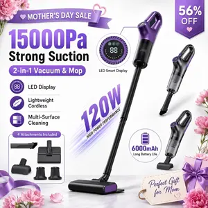  6-in-1 Stick Vacuum Cleaner Set, Mom‘s Day Deal! Wireless Vacuum & Mop Combo, Brushless Motor, Quick Car Cleaning & Hard Floor, Mini Cordless Home Essential