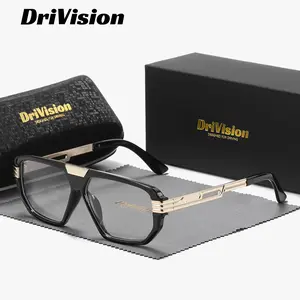 Drivision Unisex Anti-Blue Light Glasses Full Frame Trendy High-end Retro Glasses, Perfect For Daily Life and Travel