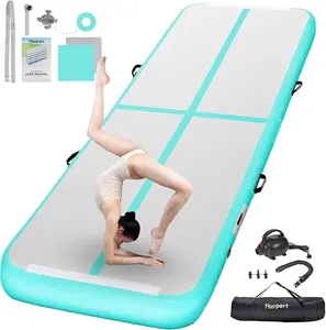 FBSPORT Inflatable Air Gymnastics Mat Training Mats 4/8 inches Thickness Gymnastics Tracks for Home Use/Training/Cheerleading/Yoga/Water with Pump