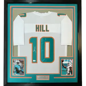 No Framed  Tyreek Hill  Miami White Football Jersey Beckett BAS COA
