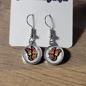 Red/Orange Butterfly Dangle Earrings