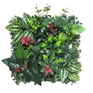 DIY Artificial Plant Wall Panel Sunflower Eternal Life Simulation Maple Plant Sheet 25*25cm Green Artificial Eucalyptus Carpet