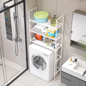 Toilet Storage Shelf Bathroom Freestanding Multi-layer Organizer, Drill-free Storage Rack Above Toilet Bathroom Shelf, Space Expansion Storage Next to Sink & Toilet, Layered Placement for Cleaning Supplies & Sundries, Bathroom Organizing Accessories