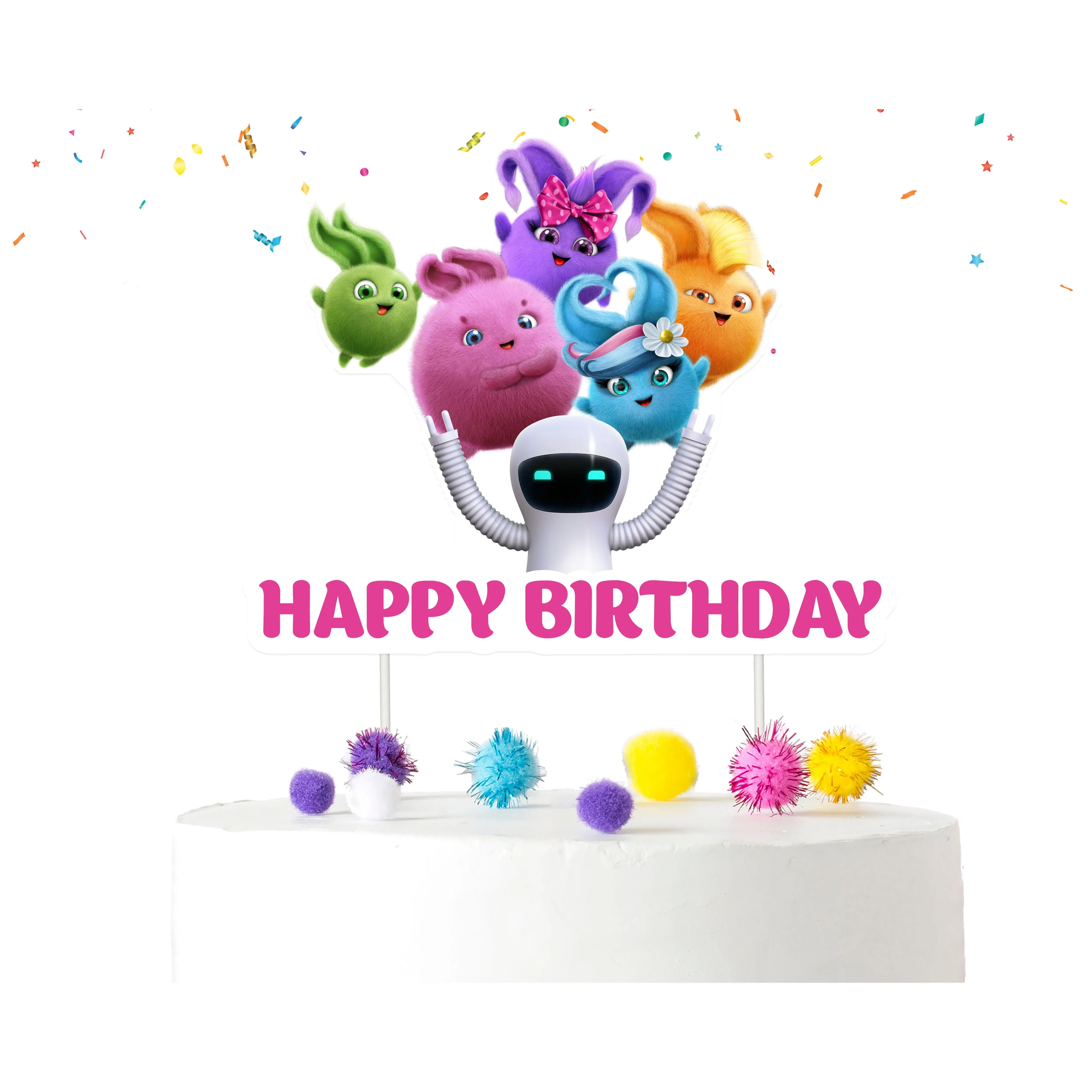 Charming Sunny Bunnies Cake Topper - A Festive Highlight for Your Celebration Cake!