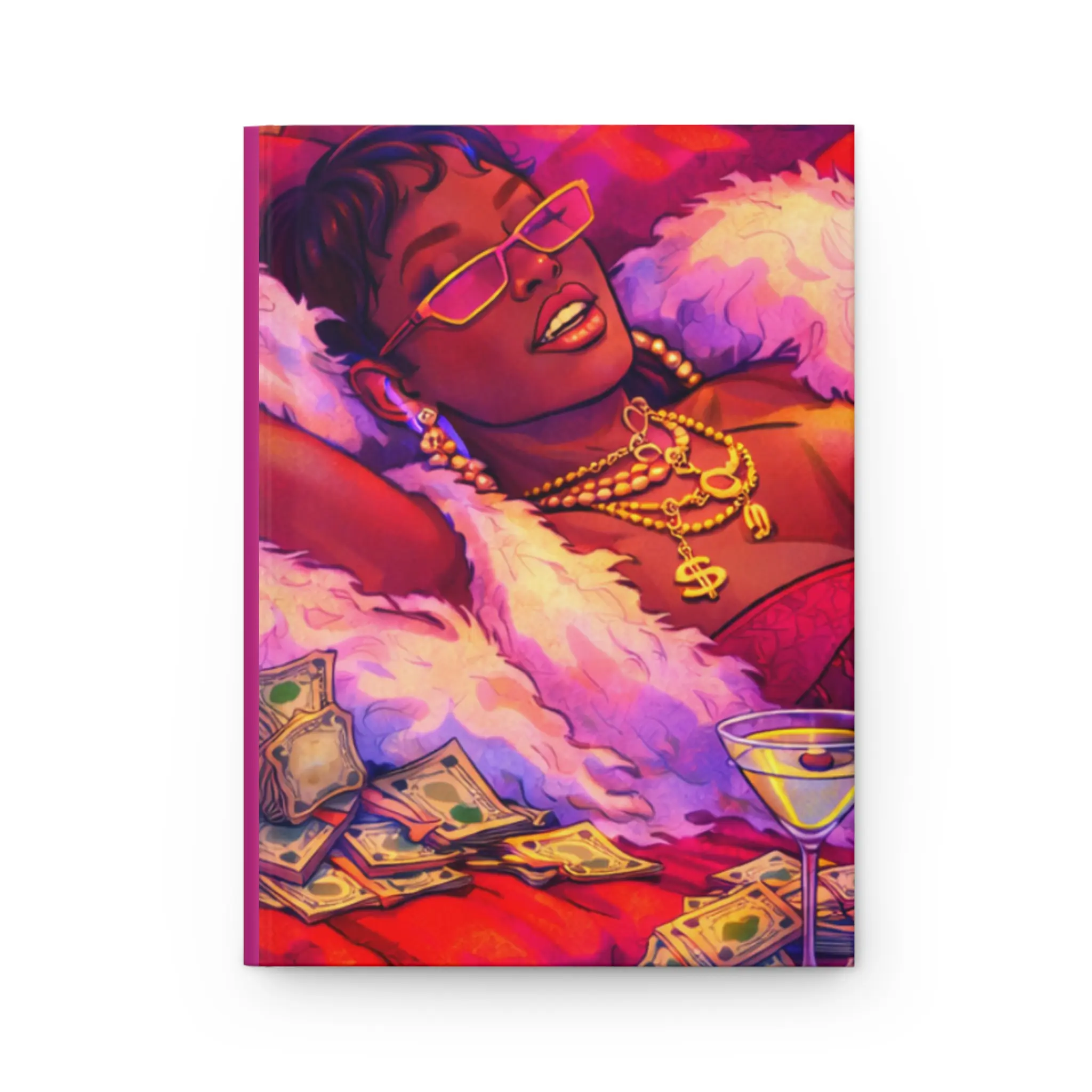 Glam Boss Hardcover Journal — Luxe Pink Fashion Illustration Notebook