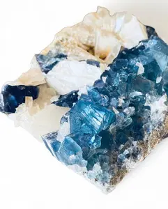 Rare Blue Fluorite in Barite – Collector’s Specimen for Display