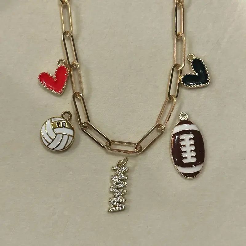 Volleyball and Football necklace