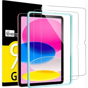 SQ-PCS012 2 Pack Designed for iPad (A16) 11th Generation 2025, iPad 10th Generation 10.9 inches 2022 Screen Protector Tempered Glass, Bubble Free, Ultra Resistant (Easy Installation Frame)