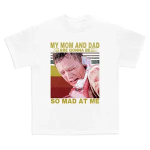 Men's Matthew Lillard Graphic Novelty T-Shirt - Casual Fit, Ghost Face Scream Fan Top for Birthday, School, Graduation - "My Mom And Dad Are Gonna Be So Mad At Me" Print