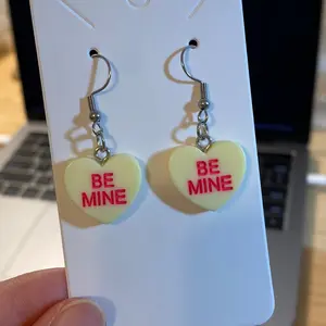 Be Mine Yellow Heart Earrings with Heart-Shaped Design and Simple Chain