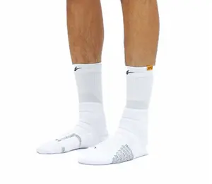 SPO Pro Basketball Crew Training Sports Mid Socks — Cushioned, No Sore Feet, Impact Protection, Compression & Moisture-Wicking Cool Dry Comfort | For Basketball, Running & Gym | Unisex Youth & Adults | White Black