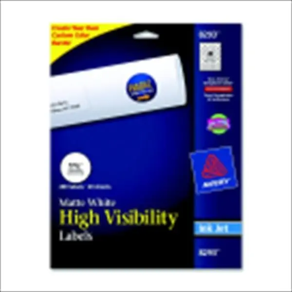 Avery 1080077 Round High Visibility Inkjet Label, 1.5 In. Dia. - Pack - 400