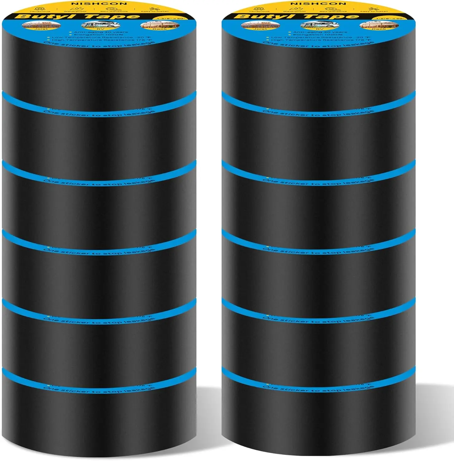 Butyl Joist Tape for Decking 1 5/8" x 50',  and Anti- for Extend Deck Life, 12 Rolls