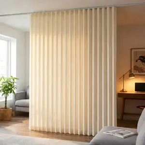No-Drill Foldable Room Divider Curtain, Renter-Friendly Room Darkening Privacy Partition for Bedroom, Studio Apartment & Home Office