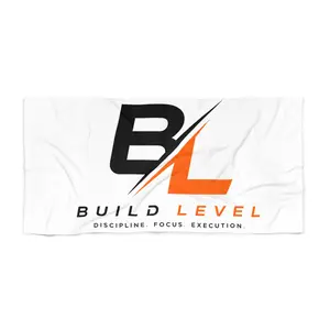 Build Level logo Beach Towel | BL monogram, Discipline Focus Execution