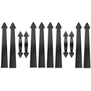 Decorative Garage Door Hardware Kit, 8 Hinges 4 Handles Carriage Accents for 2 Car Garage, Strong Magnets, Black Color Garage Decorations