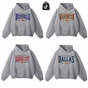 [Sale off 50%] Vintage Ash Grey All Team Football Hoodie, Retro Varsity Graphic Unisex Pullover for Men and Women Christmas shirts for women for men SCS