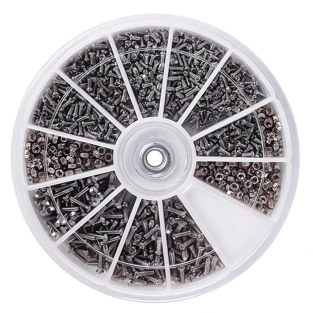 Mixed Size Screw & Nut Set, 1 Set 12 Kind of Small Screws Nuts, Hex Cap Screws, Self Drilling Screws, Self Tapping Screws, Electronics Assortment Kit, Multifunctional Hand Tool Kit for Home & Office