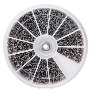 Mixed Size Screw & Nut Set, 1 Set 12 Kind of Small Screws Nuts, Hex Cap Screws, Self Drilling Screws, Electronics Assortment Kit, Multifunctional Hand Tool Kit for Home & Office