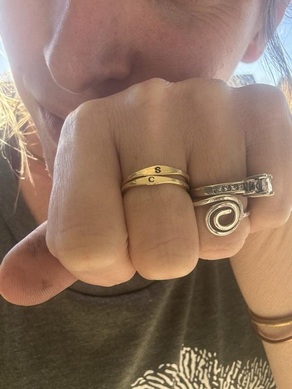 Handcrafted Initial Brass Ring with Unique Design and Durable Material Perfect for Everyday Wear and Ideal Gift