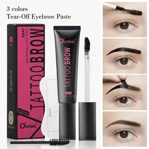 Europe and the United States wind tear-off eyebrow cream 15ml (black, gray, dark brown) Semi-permanent natural eyebrows - long-lasting waterproof, easy to peel off, anti-sweat eyebrow, wild eyebrow tinting cream Suitable for all types of eyebrows